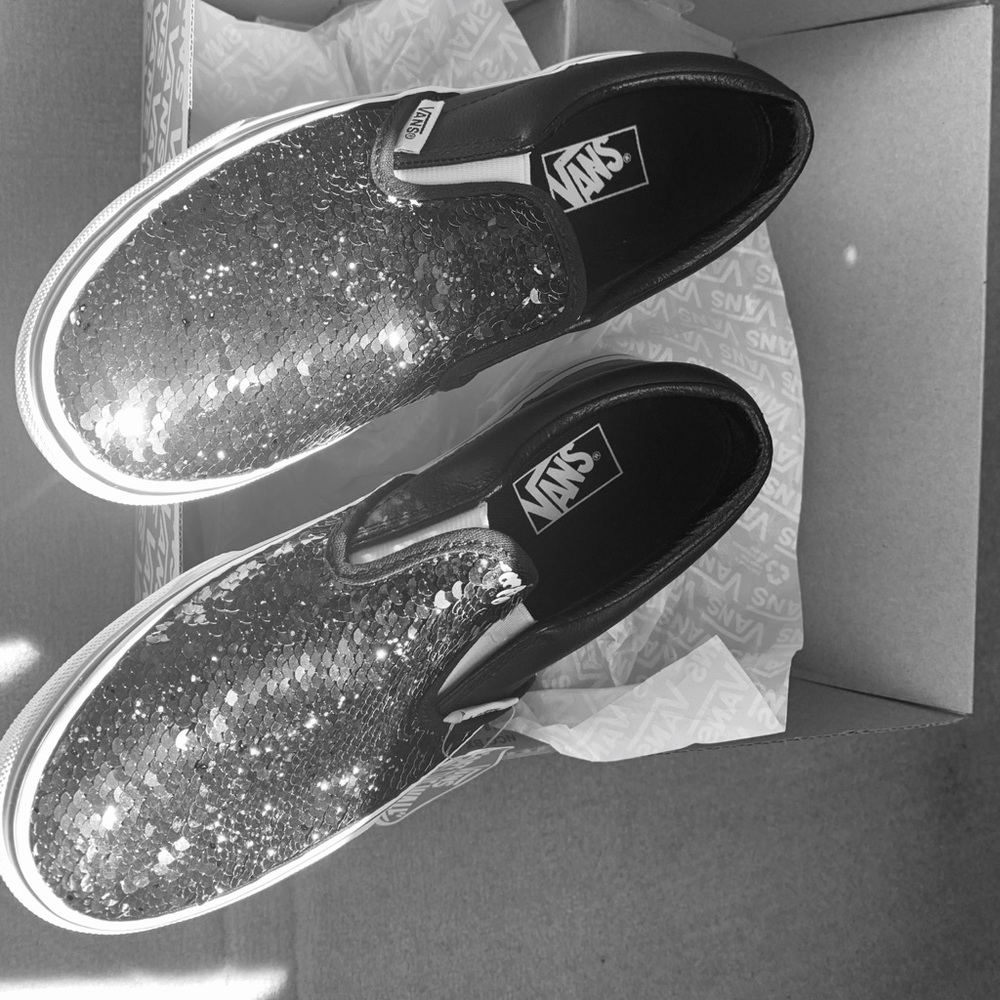 Sequined vans girls size 3.5